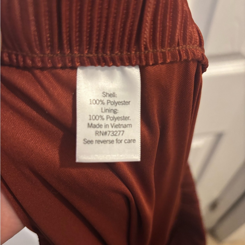 Nine West Rust Wide Leg Pleated Pants - Picture 4 of 5